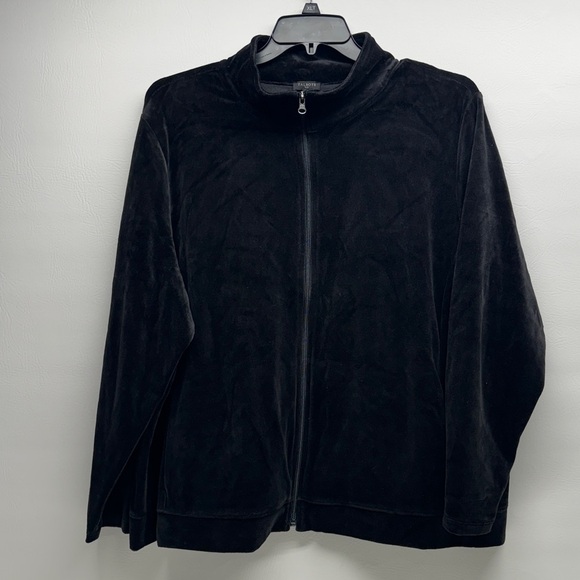 Chico’s basic velvet jacket size 3X black full zipper nwt - Picture 1 of 8